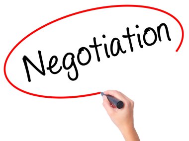 Kadın el anlaşması ile siyah kalemi görsel scre yazma.