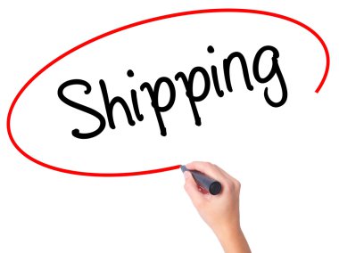 Kadın el nakliye ile siyah kalemi görsel ekranda yazma..