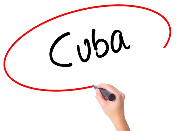 Ženy ručně psaného Kuba s černou značkou na dělicí stěny — Stock fotografie