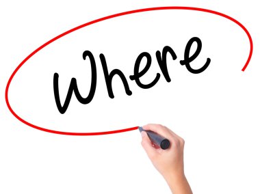 Kadın el nerede siyah kalemi ile görsel ekranda yazma..