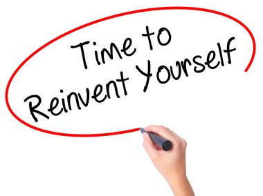 Kadın el zaman kendini yeniden icat siyah kalemi o ile yazma