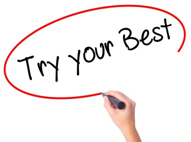 Kadın el denemek senin en iyi görsel scr üzerinde siyah kalemi ile yazma