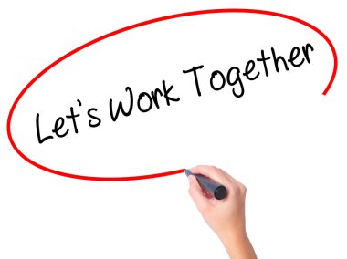 Kadın el ile siyah kalemi visua üzerinde birlikte çalışma sağlar yazma