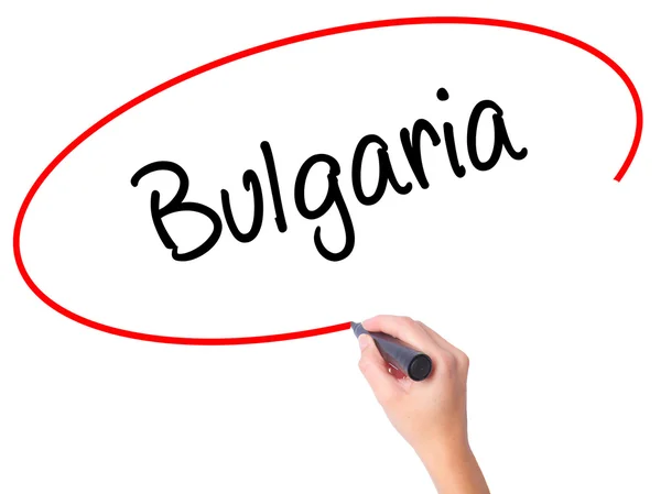 Donne Scrittura a mano Bulgaria con pennarello nero sullo schermo visivo — Foto Stock