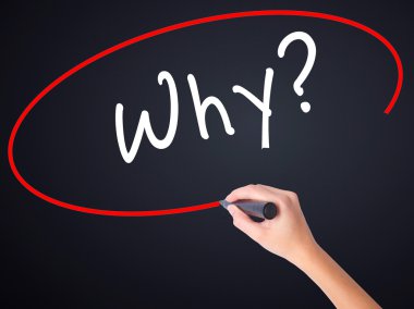 Kadın el yüzden yazma? bir marker ile şeffaf kartı 