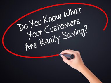 Biliyorsun, müşterilerinizin gerçekte ne yapmak yazma kadın el Sa