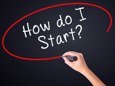 Kadın el yazma nasıl başlatırım? bir marker ile transparen üzerinde