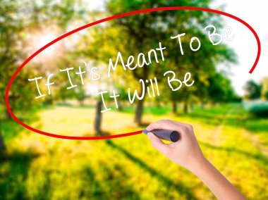 Kadın el yazma It's Eğer demek için olmak olacak bir marker ile 