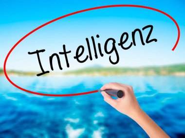 Bir m ile kadın el yazma Intelligenz (zeka Almanca)