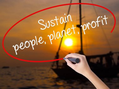 Kadın el yazma sürdürmek, insanlar, gezegen, bir marker ile kar