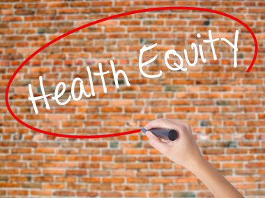 Kadın el yazma sağlık Equityt ile görsel sc doğum siyah kalemi