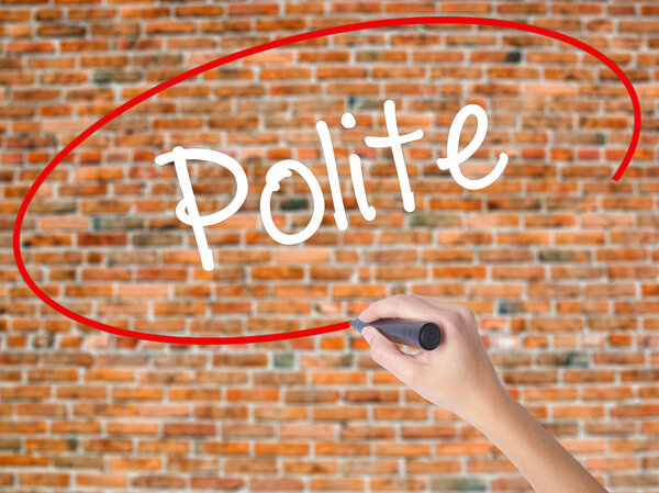 Woman Hand Writing Scope with a marker over transparent board 