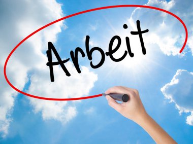 Üzerinde siyah kalemi ile kadın el yazma Arbeit (Almanca, eser) 