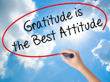 Kadın el yazma Şükran siyah Ma ile en iyi tutumdur