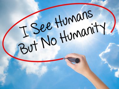 Kadın el ile siyah marke insanlar ama hayır insanlık bkz: ben yazma