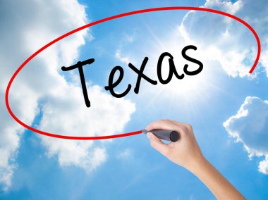 Kadın el yazma Texas görsel ekranda siyah kalemi ile