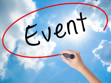 Kadın el yazma olay görsel ekranda siyah kalemi ile