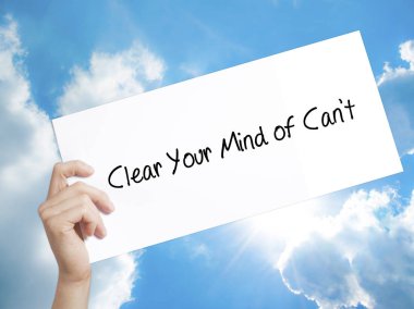 Your Mind Can't oturum beyaz kağıda temizleyin. Adam el Holding P