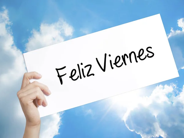 Feliz Viernes (Happy Friday In Spanish) Assine o white paper. Mãe... — Fotografia de Stock