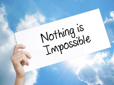 Hiçbir şey, beyaz kağıda imkansız işarettir. Adam el Holding Pape