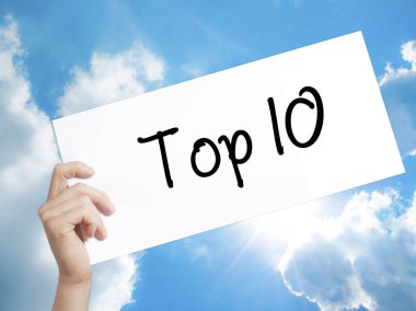 En iyi 10 tabelada beyaz kağıt. Adam el Holding Kağıt metin. Olduğunu