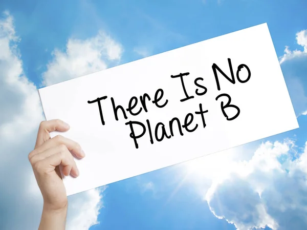 Não há sinal do planeta B no papel branco. Man Hand Holding Paper — Fotografia de Stock