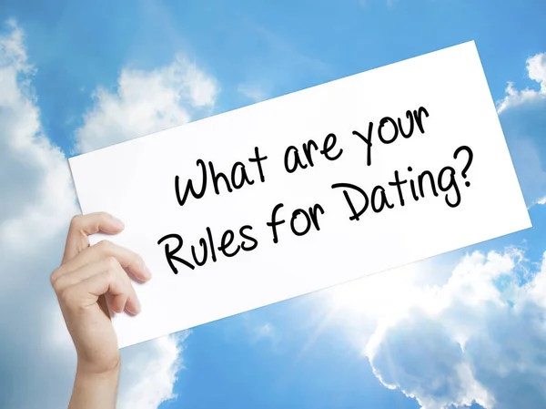 What are your Rules for Dating?  Sign on white paper. Man Hand H — Stock Photo, Image