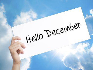 Aralık yok beyaz kağıt üzerinde Merhaba. Adam el Holding Kağıt wi