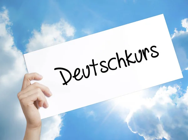 Deutschkurs (Duitse cursus in Duits) teken op wit papier. Man H — Stockfoto