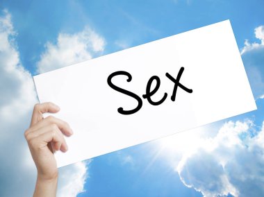 Seks tabelada beyaz kağıt. Adam el Holding Kağıt metin. Isola