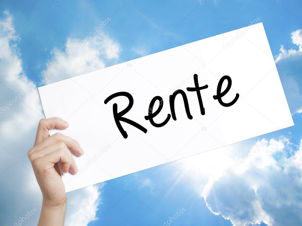 Rente (Rente in deutscher Sprache) Zeichen auf weißem ...