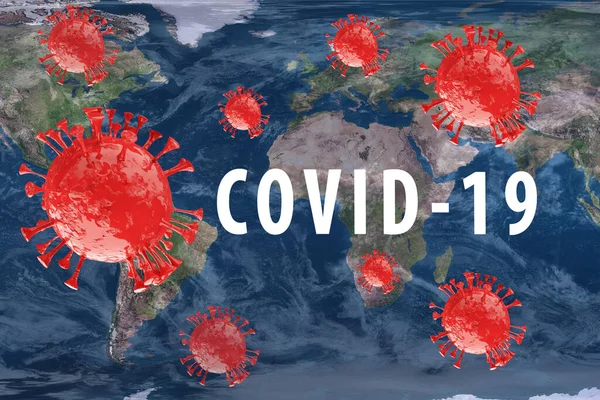 코로나 바이러스 Covid Global Map 중국에서 코로나 바이러스는 코로나 바이러스를 — 스톡 사진