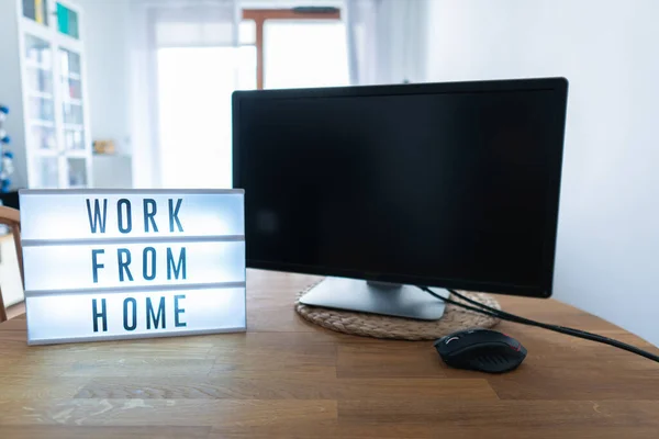 Working Home Remote Work Inspirational Social Media Lightbox Message Board — Stock Photo, Image