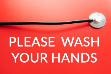 Lütfen ellerinizi yıkayın. Giriş tabelasında el yıkama için steteskop kullanın..