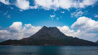 Adrasan, Antalya, Türkiye, deniz manzarası. Timelapse