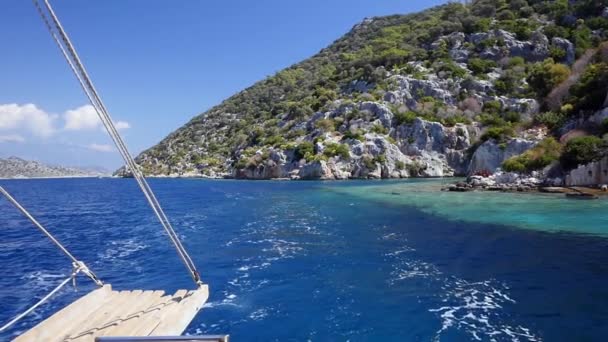 A viajar de barco. Demre, Antalya, Turquia — Vídeo de Stock