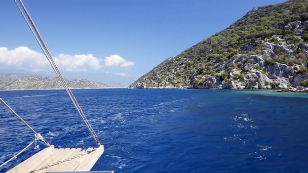 Traveling on boat. Demre, Antalya, Turkey — Stock Video