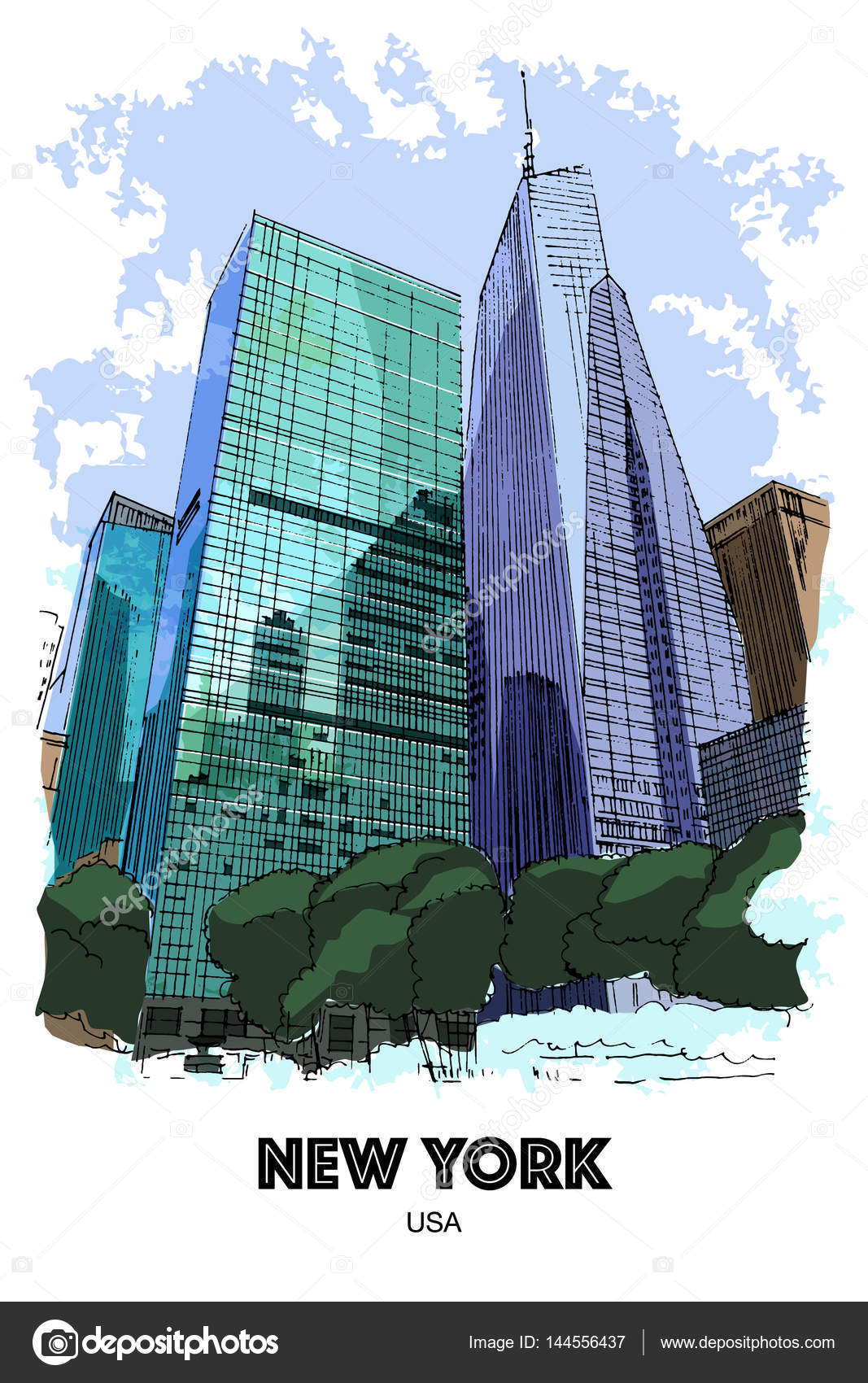 New York City, Usa De wolkenkrabbers rond Bryant park