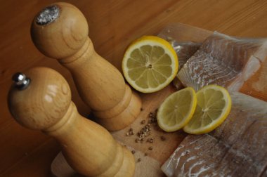 Balık fileto. Yemek, ana yemek. Açlık gıda baharat