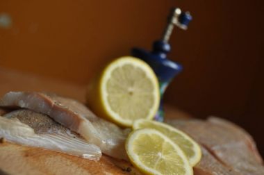 Balık fileto. Yemek, ana yemek. Açlık gıda baharat