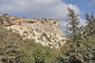 Gorge Avakas Kıbrıs. Kayalar ve yüksek duvarlar.