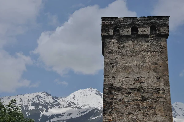Georgia Torre Del Cisne Edificio Residencial Defensivo Las Montañas Cáucaso — Foto de Stock