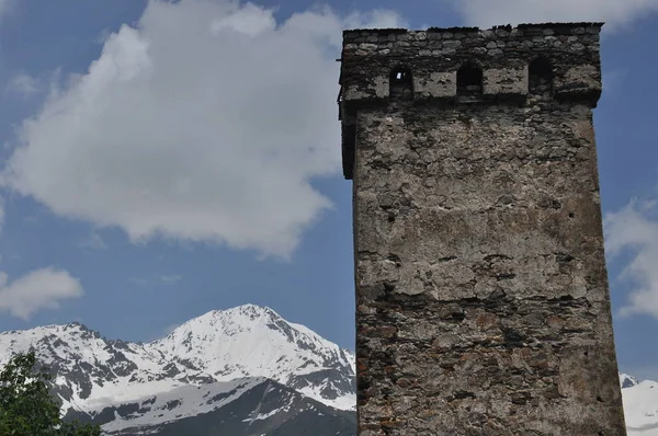 Georgia Torre Del Cisne Edificio Residencial Defensivo Las Montañas Cáucaso — Foto de Stock