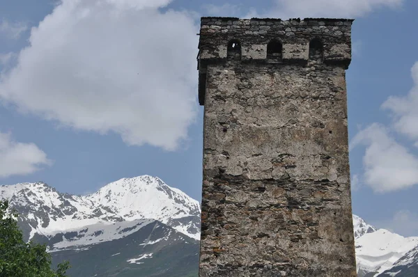 Georgia Torre Del Cisne Edificio Residencial Defensivo Las Montañas Cáucaso — Foto de Stock
