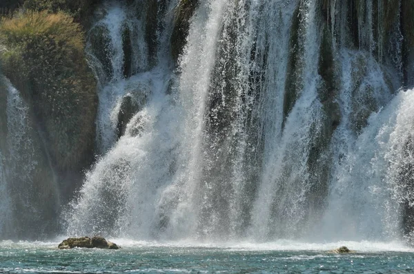 Vízesések Krka Nemzeti Park Horvátország Erő Festői Természet Csodája — Stock Fotó