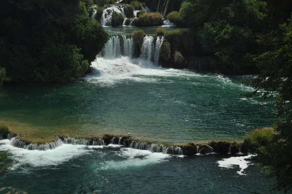 Fossefall Krka Nasjonalpark Kroatia Naturens Styrke Pittoreske Mirakel – stockfoto