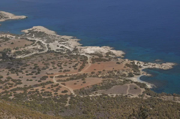 Parque Nacional Akamas Chipre Vista Desde Las Montañas Hasta Laguna —  Fotos de Stock