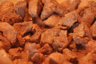 Afelia. Aromatik baharatlar Marine ve komposto domuz Kıbrıs ulusal çanak.