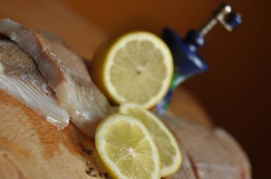 Balık fileto. Yemek, ana yemek. Açlık gıda baharat