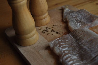 Balık fileto. Yemek, ana yemek. Açlık gıda baharat